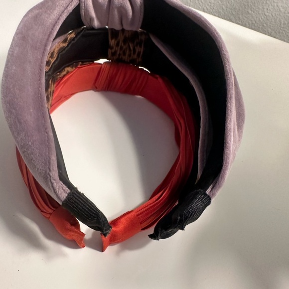 NWOT- ANTHROPOLOGY HEADBANDS -Lavender suede-black & silver & burnt orange satin - Picture 3 of 4